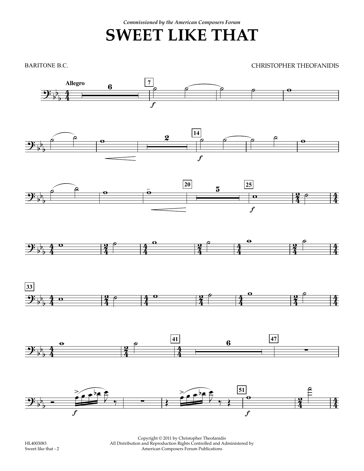 Produktgalerie: Seite 1 von 1 Sweet like that - Euphonium/Baritone BC, Christopher Theofanidis, Ensemble