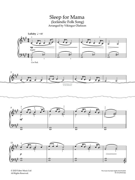 Produktgalerie: Seite 1 von 1 Sleep For Mama (Icelandic Folk Song), Víkingur Ólafsson, Klavier