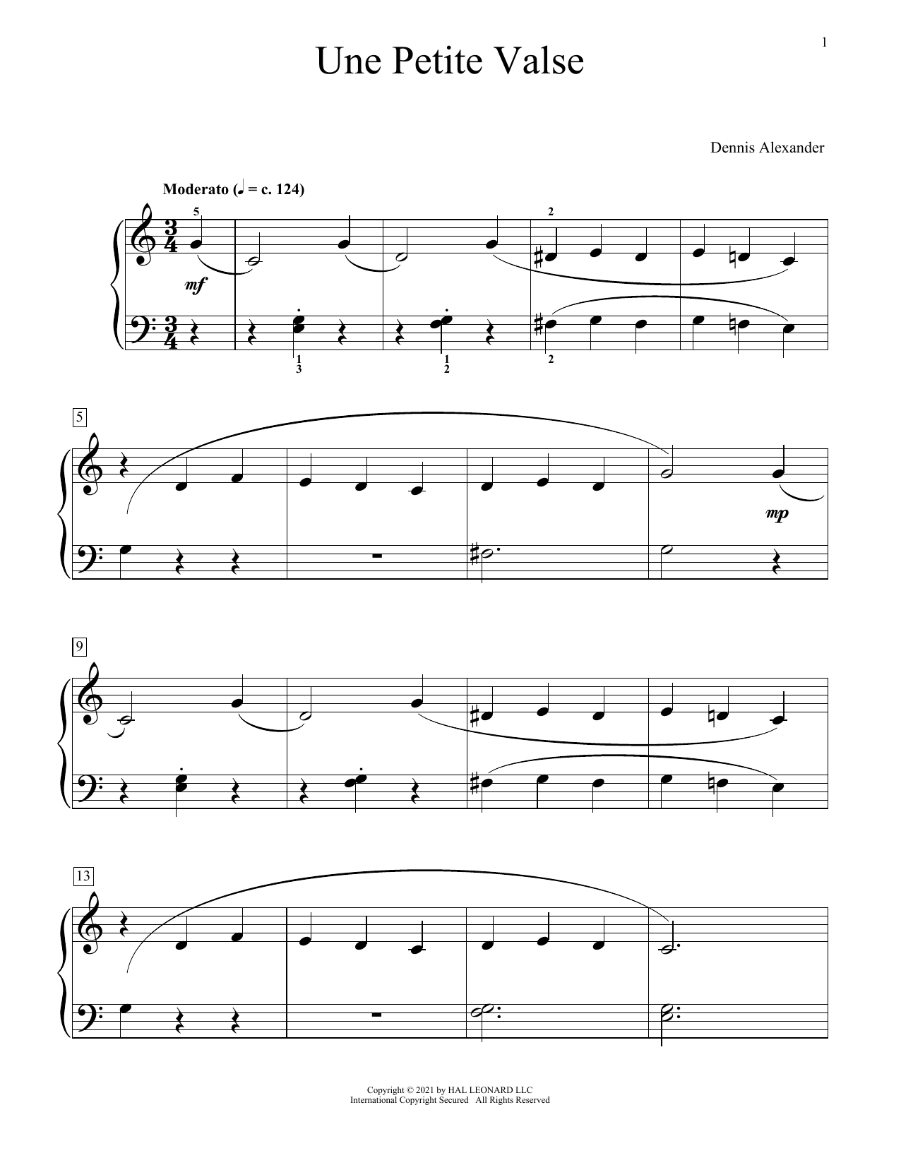Produktgalerie: Seite 1 von 1 Une Petite Valse, Dennis Alexander, Klavier