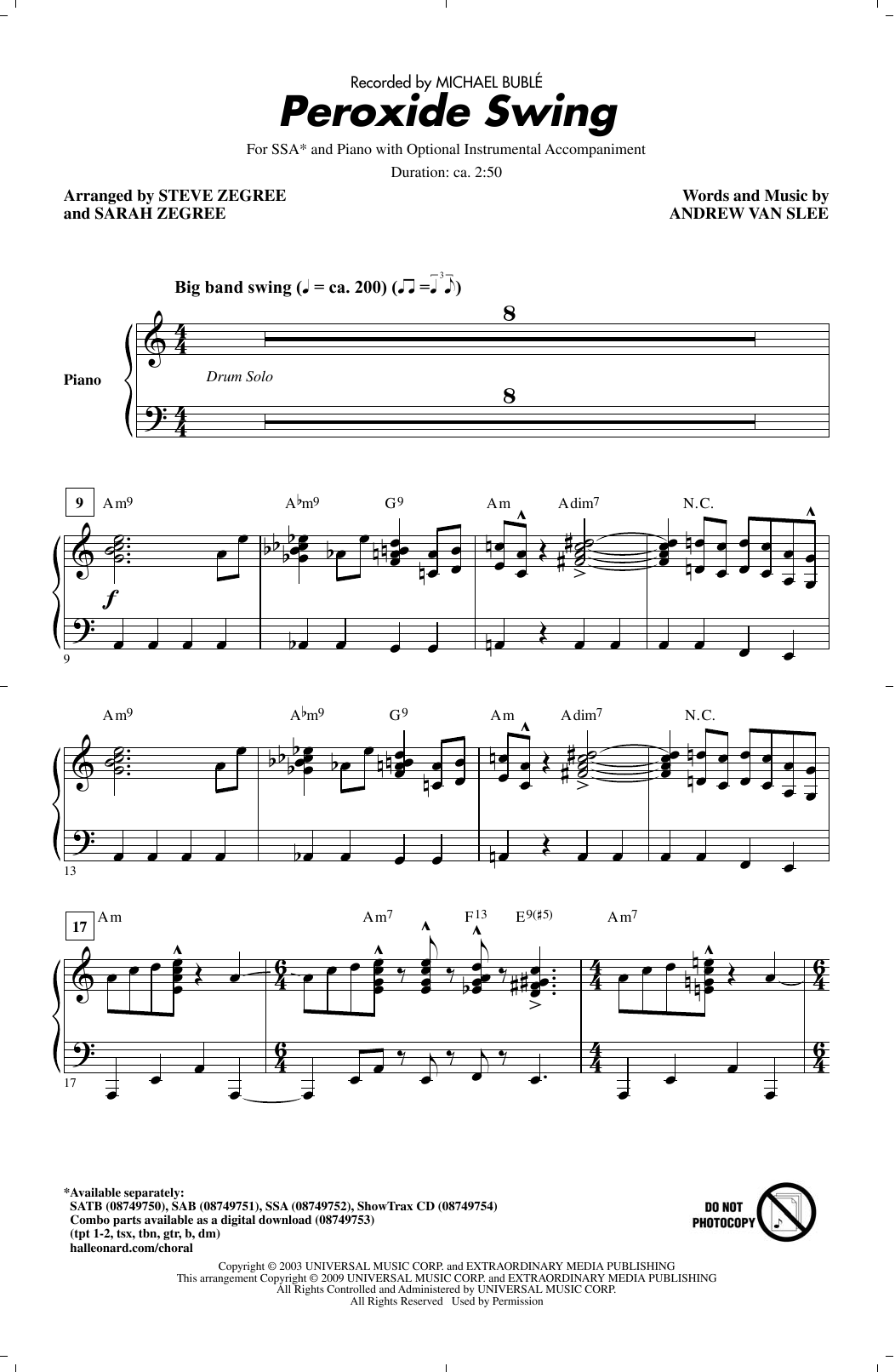 Produktgalerie: Seite 1 von 1 Peroxide Swing, Steve Zegree, Chor