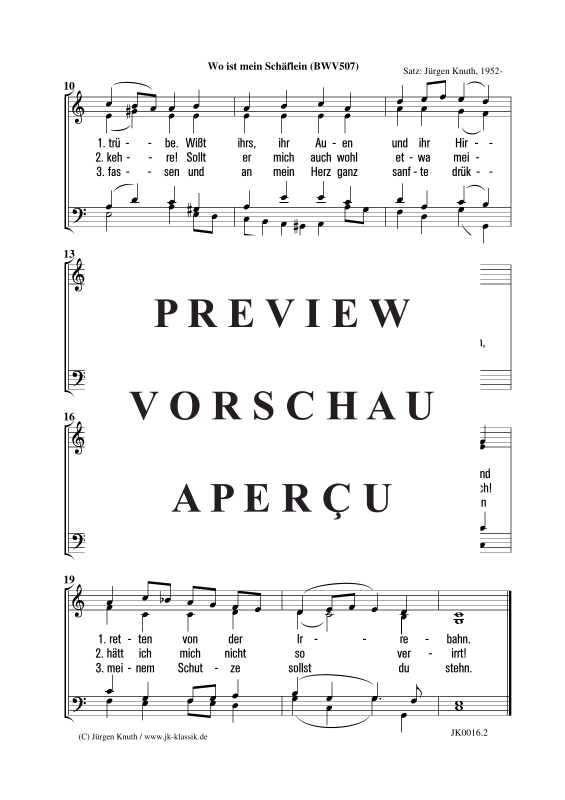 Produktgalerie: Seite 3 von 3 Wo ist mein Schäflein (BWV 507), , Gemischter Chor