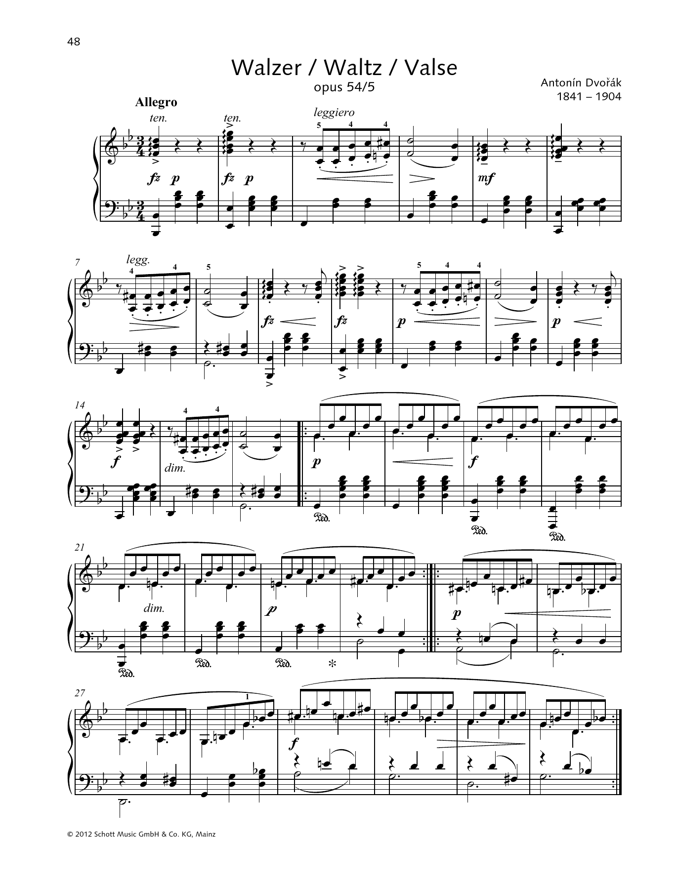 Product gallery: Page 1 of 1 Waltz, Antonín Dvorák