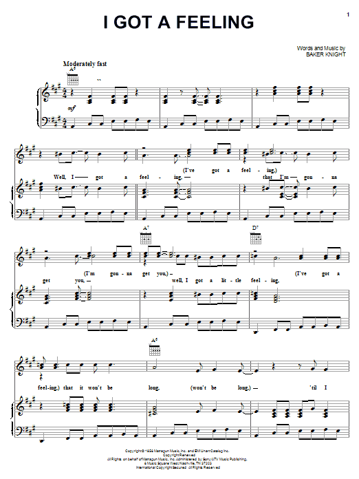 Produktgalerie: Seite 1 von 1 I Got A Feeling, Ricky Nelson, Gesang, Gitarre, Klavier