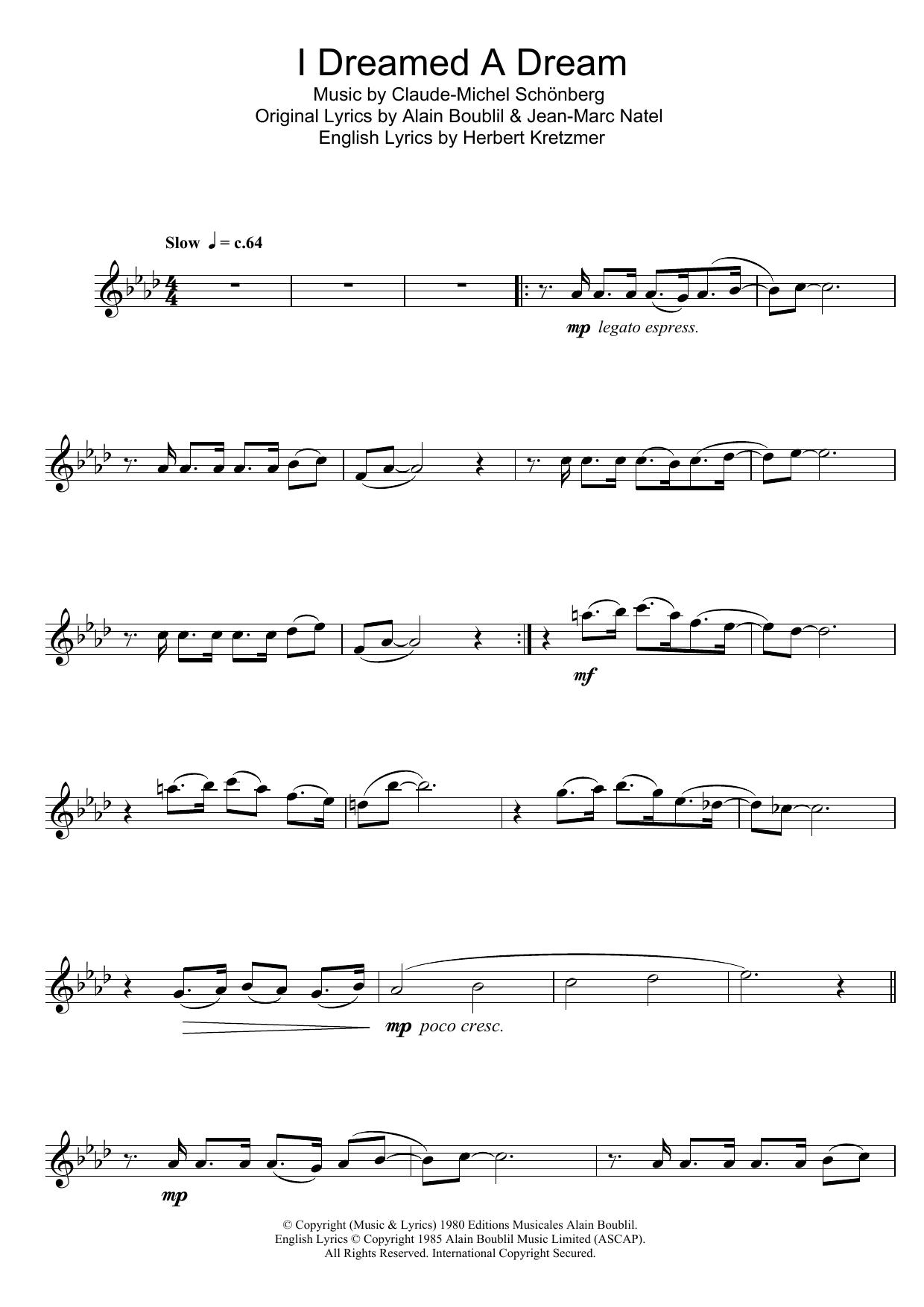 Product gallery: Page 1 of 1 I Dreamed A Dream (from Les Miserables), Claude-Michel Schonberg