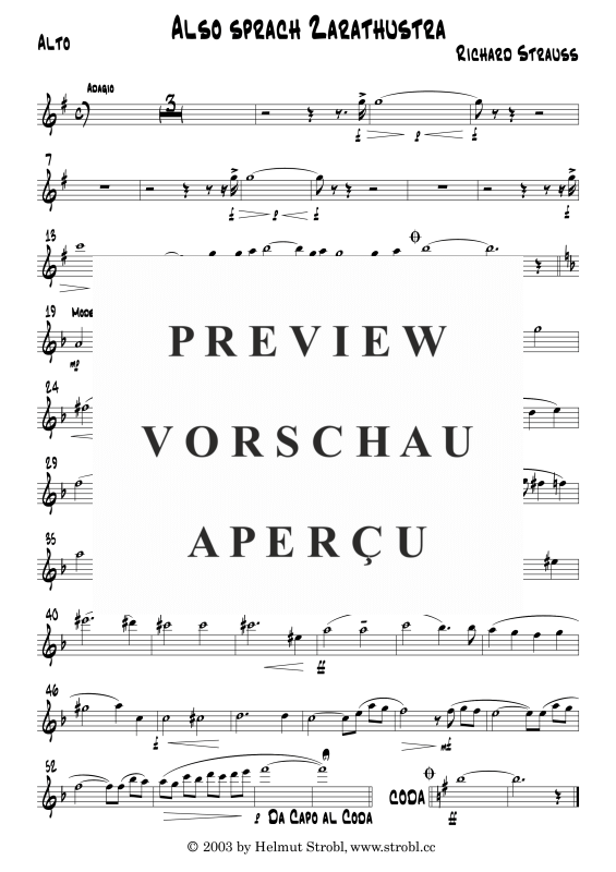 Product gallery: Page 8 of 11 Also sprach Zarathustra, , Saxophone Quintet