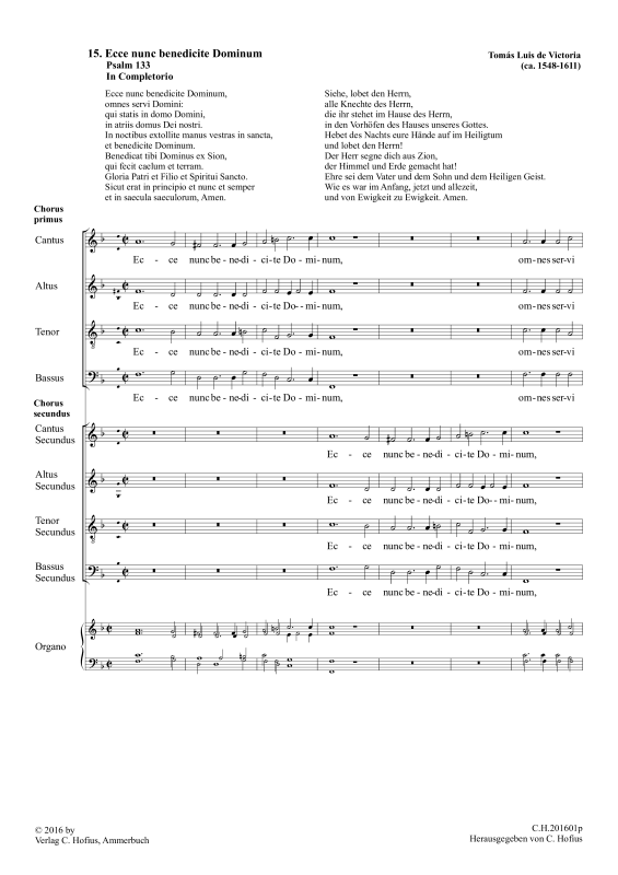 Ecce nunc benedicite Dominum (Psalm 133)