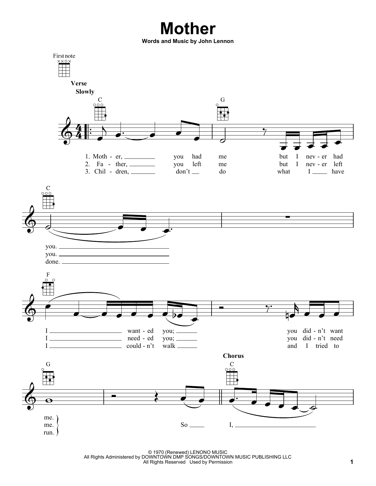 Product picture to:  Mother - John Lennon