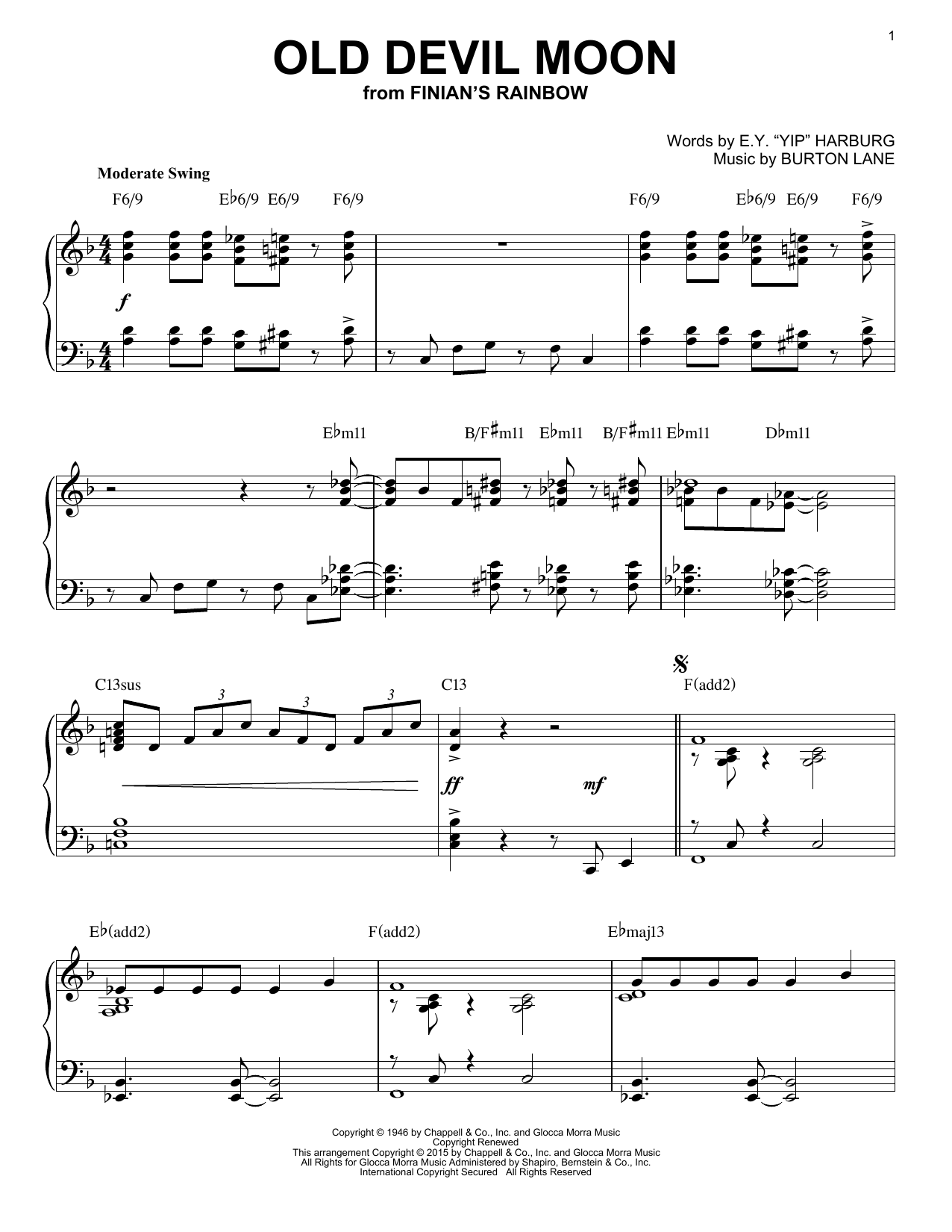 Produktbild zu: Old Devil Moon [Jazz version] (arr. Brent Edstrom)