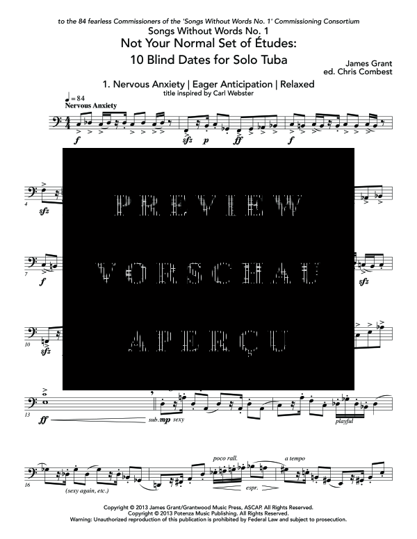 Product gallery: Page 6 of 11 Not Your Normal Set of Etudes: 10 Blind Dates, , (Tuba Solo)