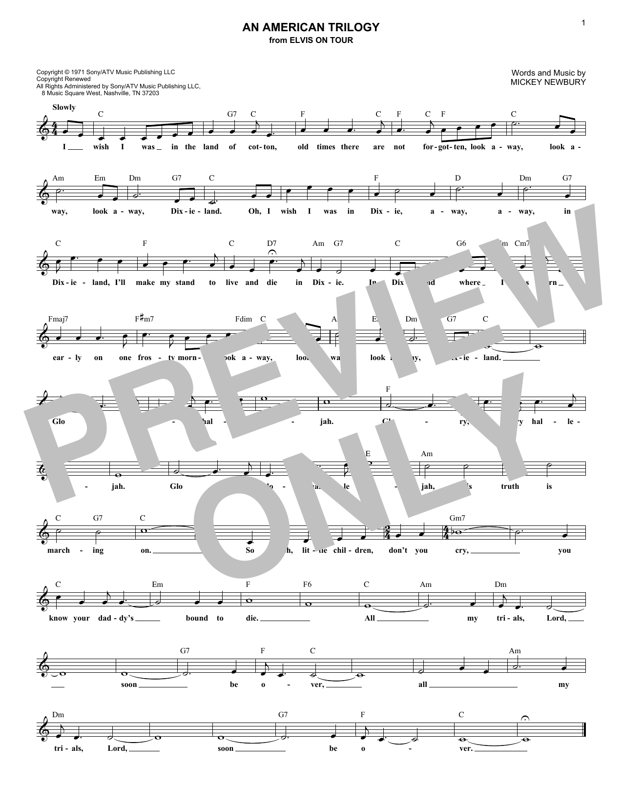 Produktgalerie: Seite 1 von 1 An American Trilogy, Mickey Newbury