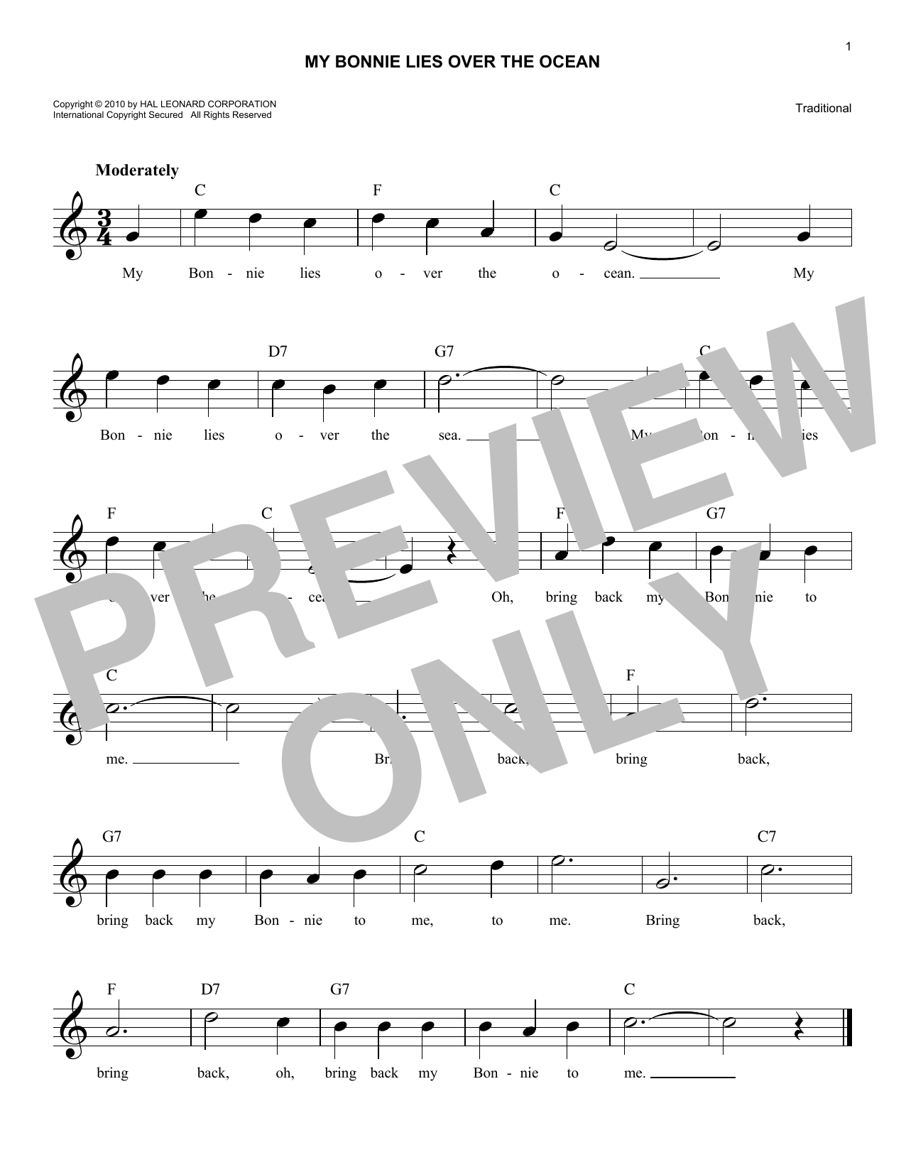 Product gallery: Page 1 of 1 My Bonnie Lies Over The Ocean, Traditional