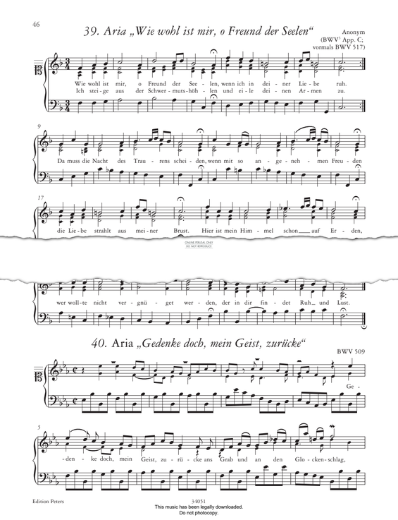 Product picture to: Aria 'Gedenke doch, mein Geist, zurücke' BWV 509 (from 'The Anna Magdalena Notebook 1725')