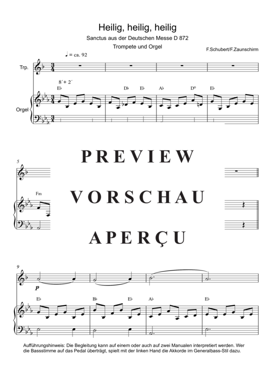 gallery: Zum Sanctus (Heilig, heilig) , ,  (Trompete in B + Orgel)