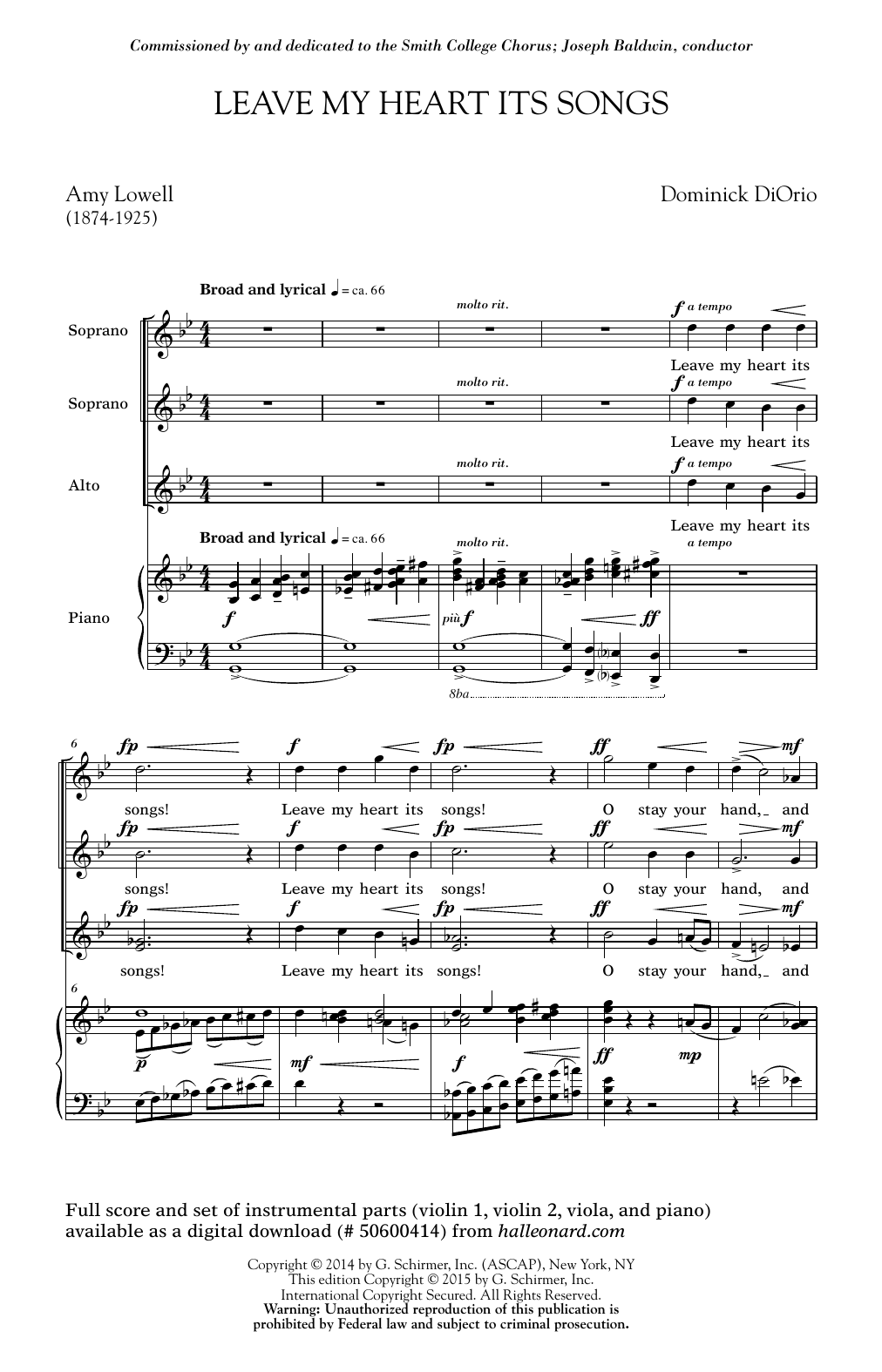 Produktgalerie: Seite 1 von 1 Leave My Heart Its Songs, Dominick DiOrio, Chor