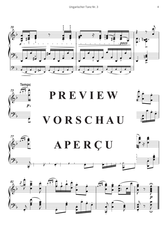 gallery: Ungarischer Tanz Nr. 3 - aus der Sammlung Ungarische Tänze, Buch 1 , , (Klavier Solo)