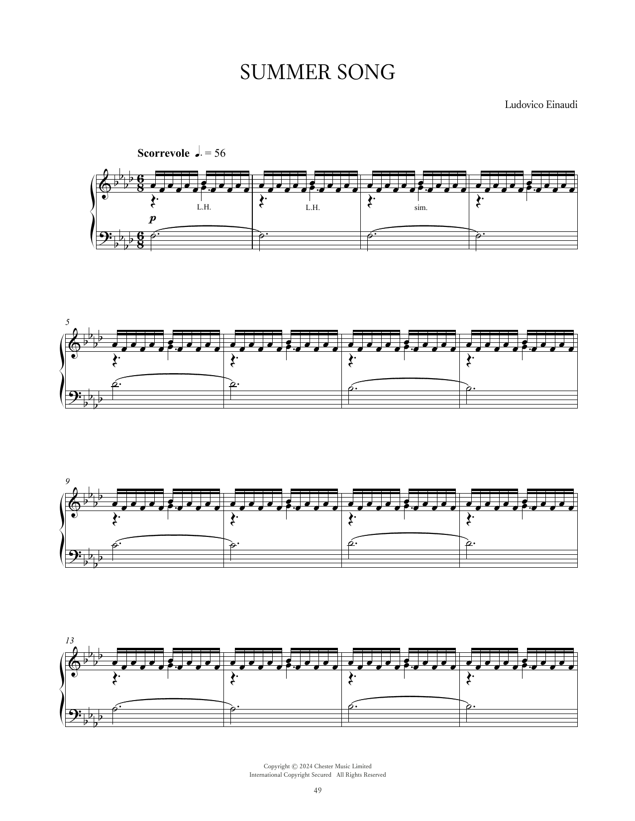 Produktgalerie: Seite 1 von 1 Summer Song, Ludovico Einaudi, Klavier