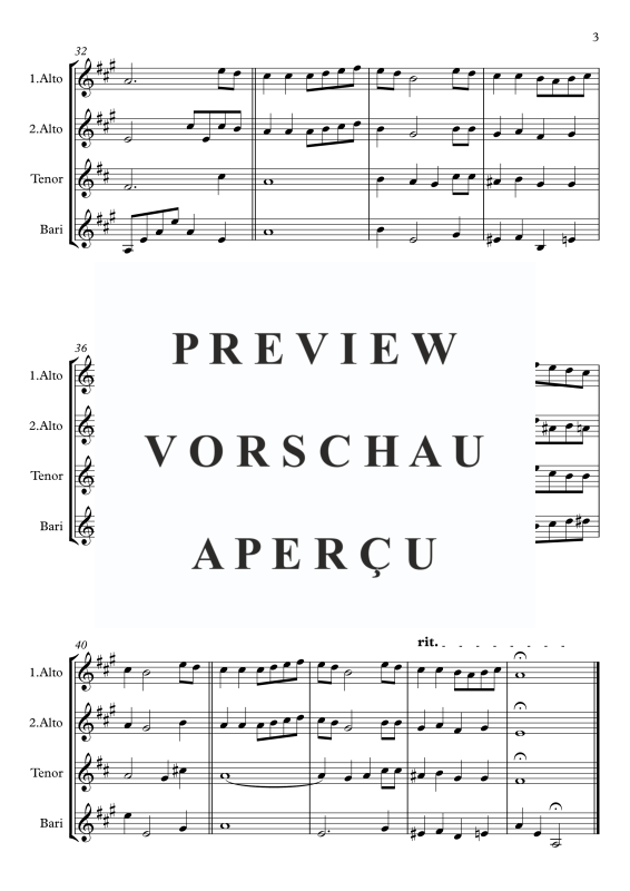 Product gallery: Page 4 of 8 Guter Mond du gehst so stille, Comedian Harmonists, (Saxophone Quartet AATB)