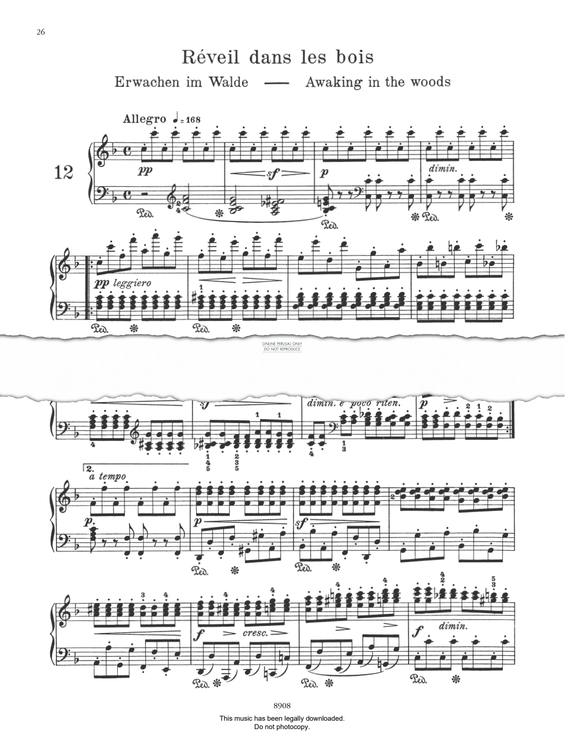 Produktbild zu: Réveil dans les bois (Op. 109 No. 12)
