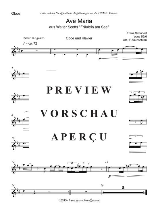 Product picture to: Ave Maria Franz Schubert (Zaunschirm)