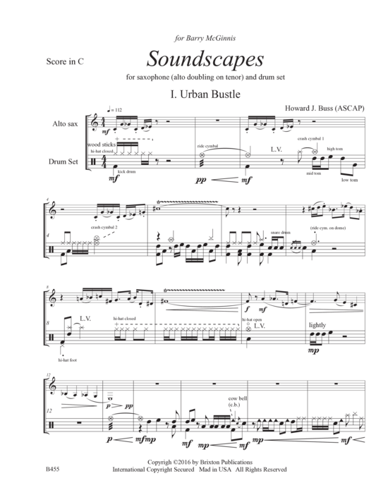 Product picture to: Soundscapes (Saxophon (Es-Alt, das sich mit B-Tenor verdoppelt) Howard J. Buss