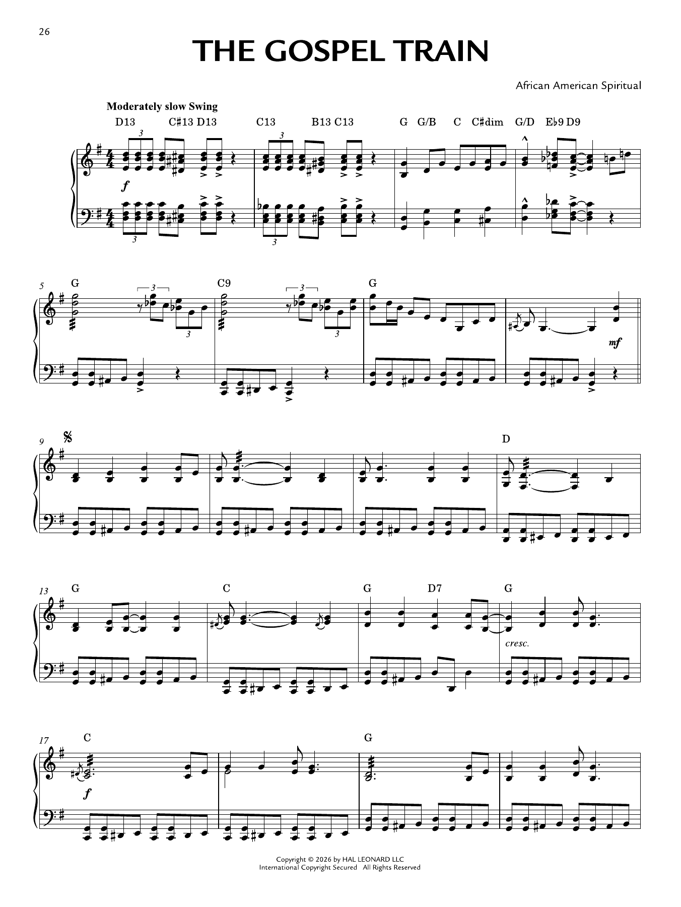 Produktgalerie: Seite 1 von 1 The Gospel Train [Jazz version] (arr. Brent Edstrom), African American Spiritual, Klavier