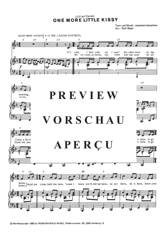 Produktgalerie: Seite 4 von 4 One More Little Kissy , Luv, Klavier und Gesang