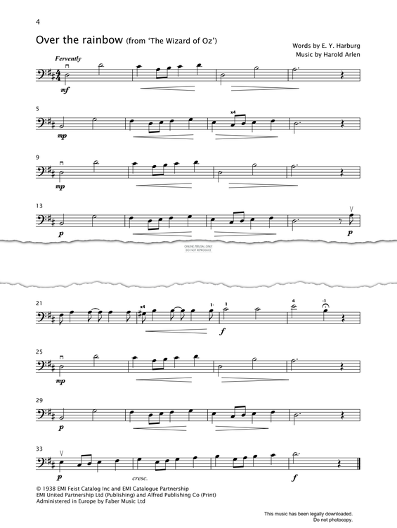 Produktgalerie: Seite 1 von 1 Over The Rainbow, Harold Arlen, Violoncello