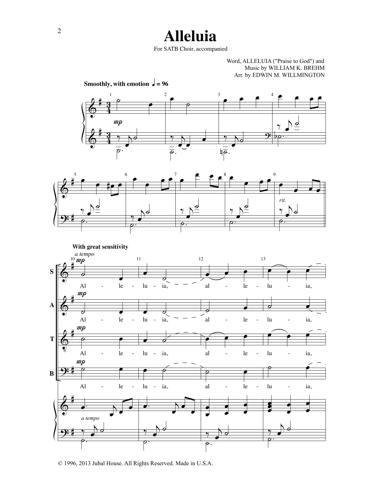 Product picture to: Alleluia (arr. Edwin M. Willmington)