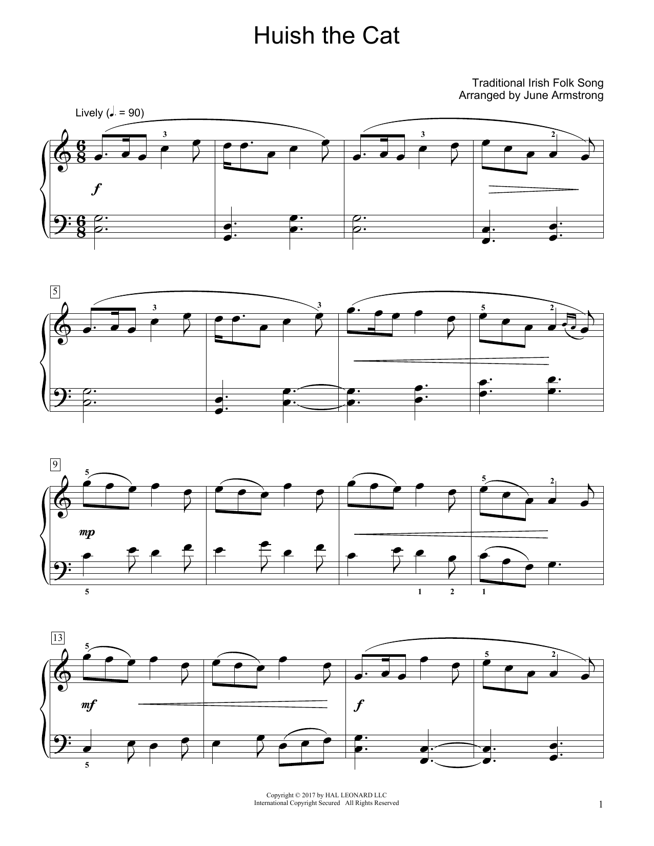 Produktbild zu: Huish The Cat (arr. June Armstrong)