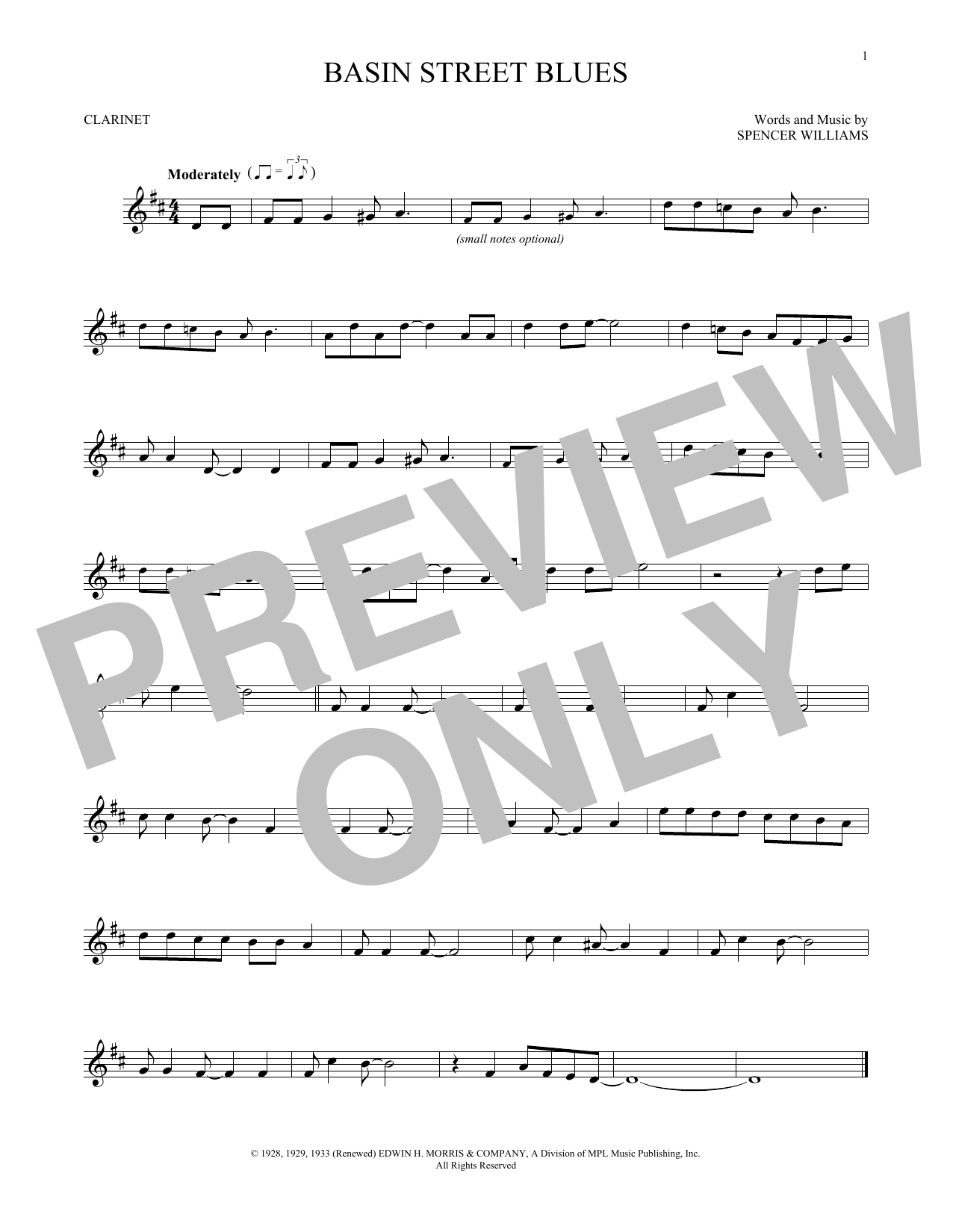 Product gallery: Page 1 of 1 Basin Street Blues, Spencer Williams