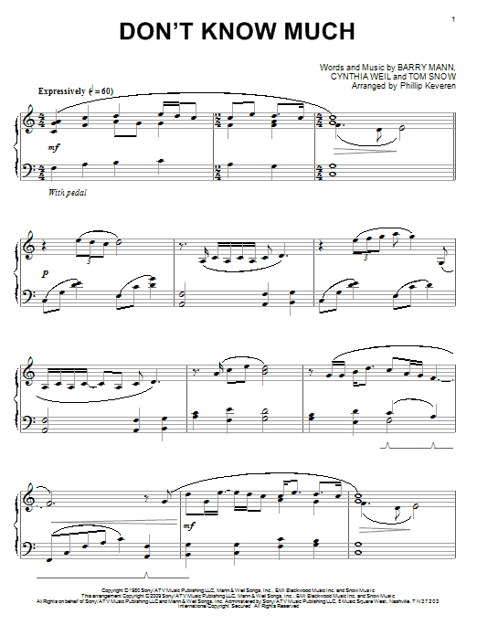 Product gallery: Page 1 of 1 Don't Know Much (arr. Phillip Keveren), Linda Ronstadt and Aaron Neville