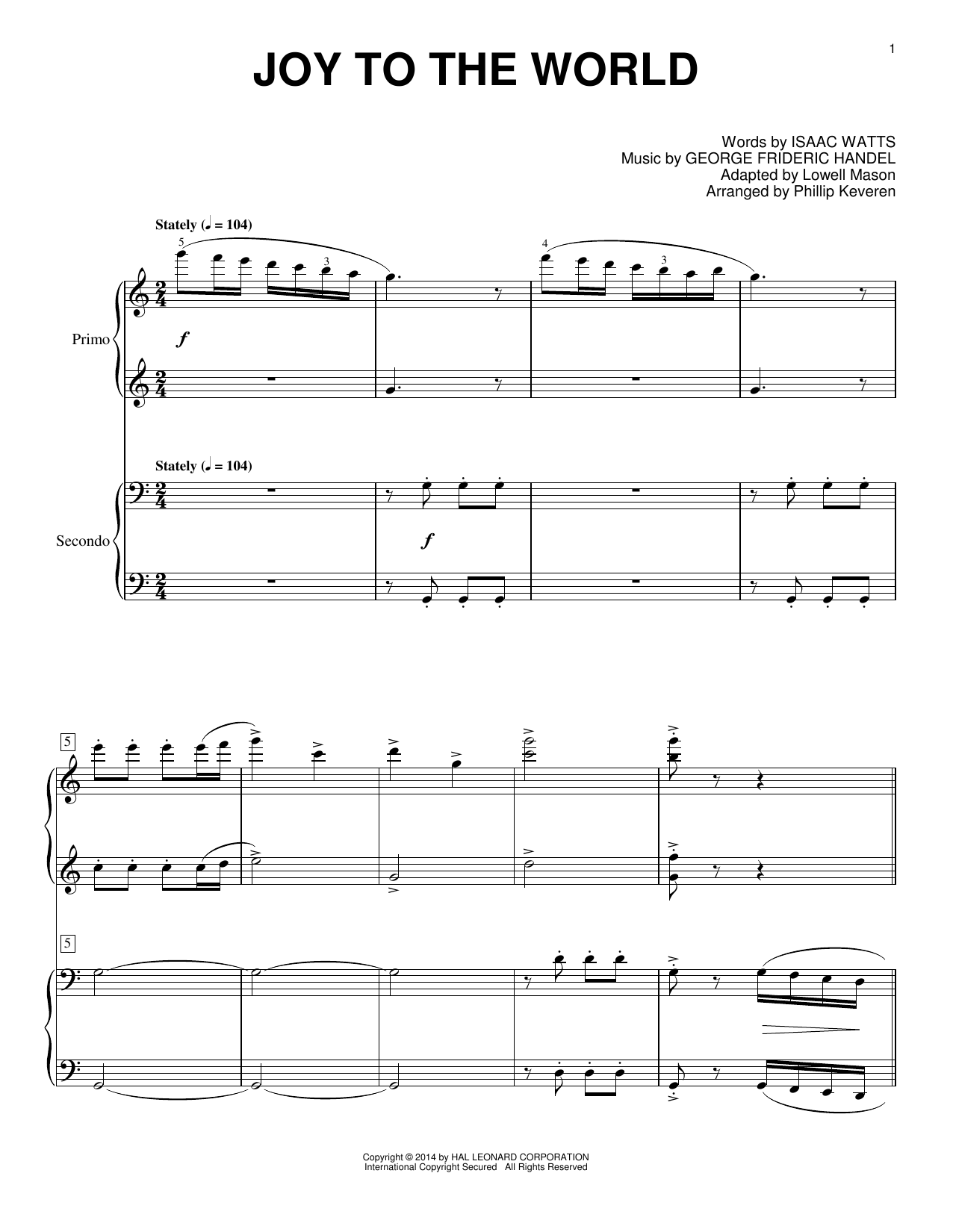 Produktbild zu: Joy To The World (arr. Phillip Keveren)