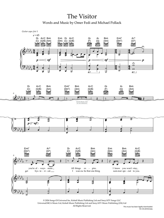 Produktgalerie: Seite 1 von 1 The Visitor, Sienna Spiro, Gesang, Gitarre, Klavier