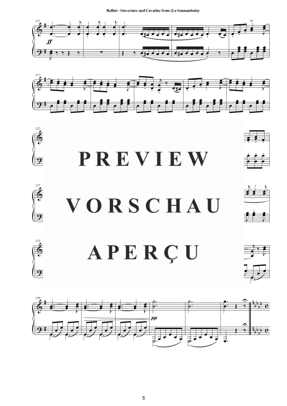 Produktgalerie: Seite 6 von 11 Ouverture and Cavatine from (La Sonnambula), , Klavier Solo