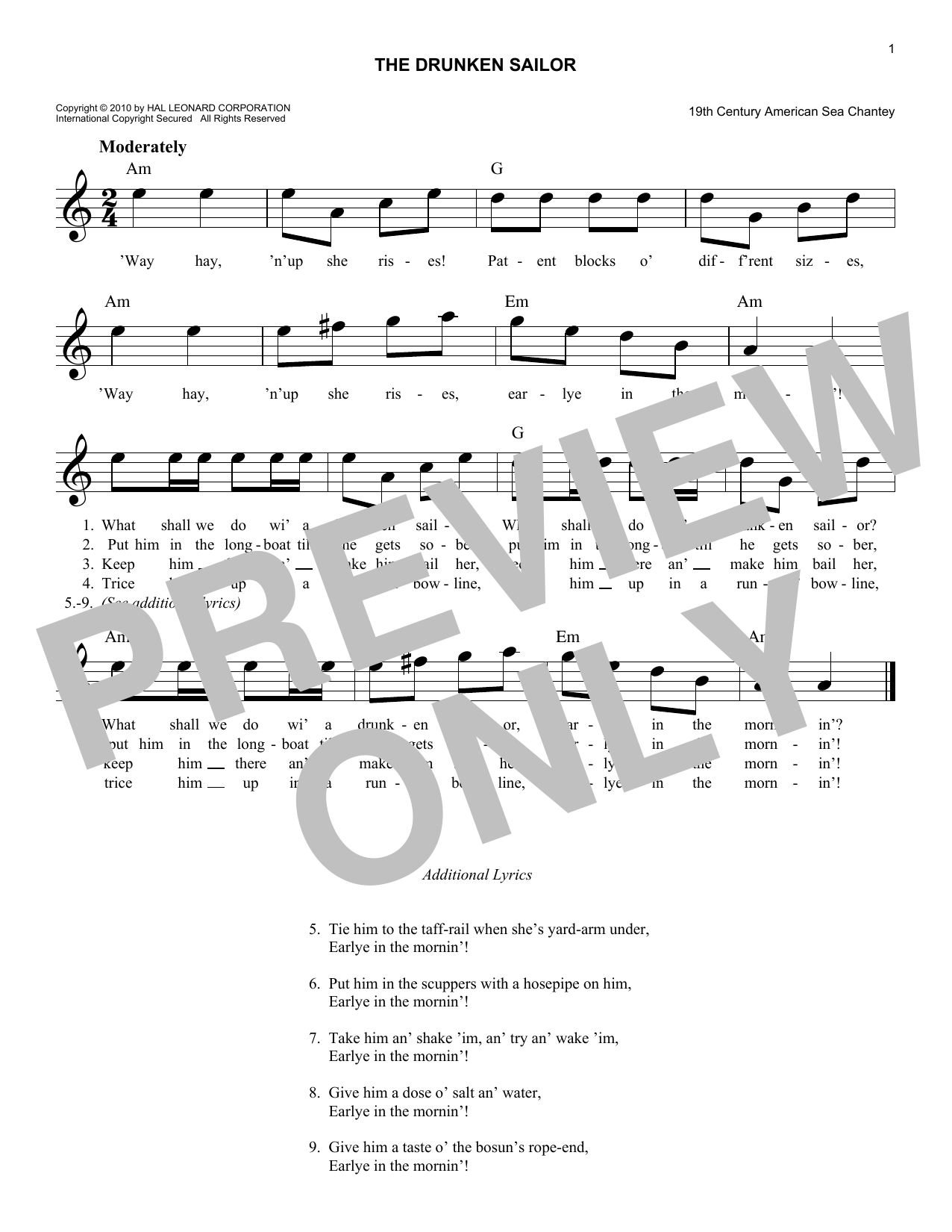 Produktgalerie: Seite 1 von 1 The Drunken Sailor, American Sea Chantey