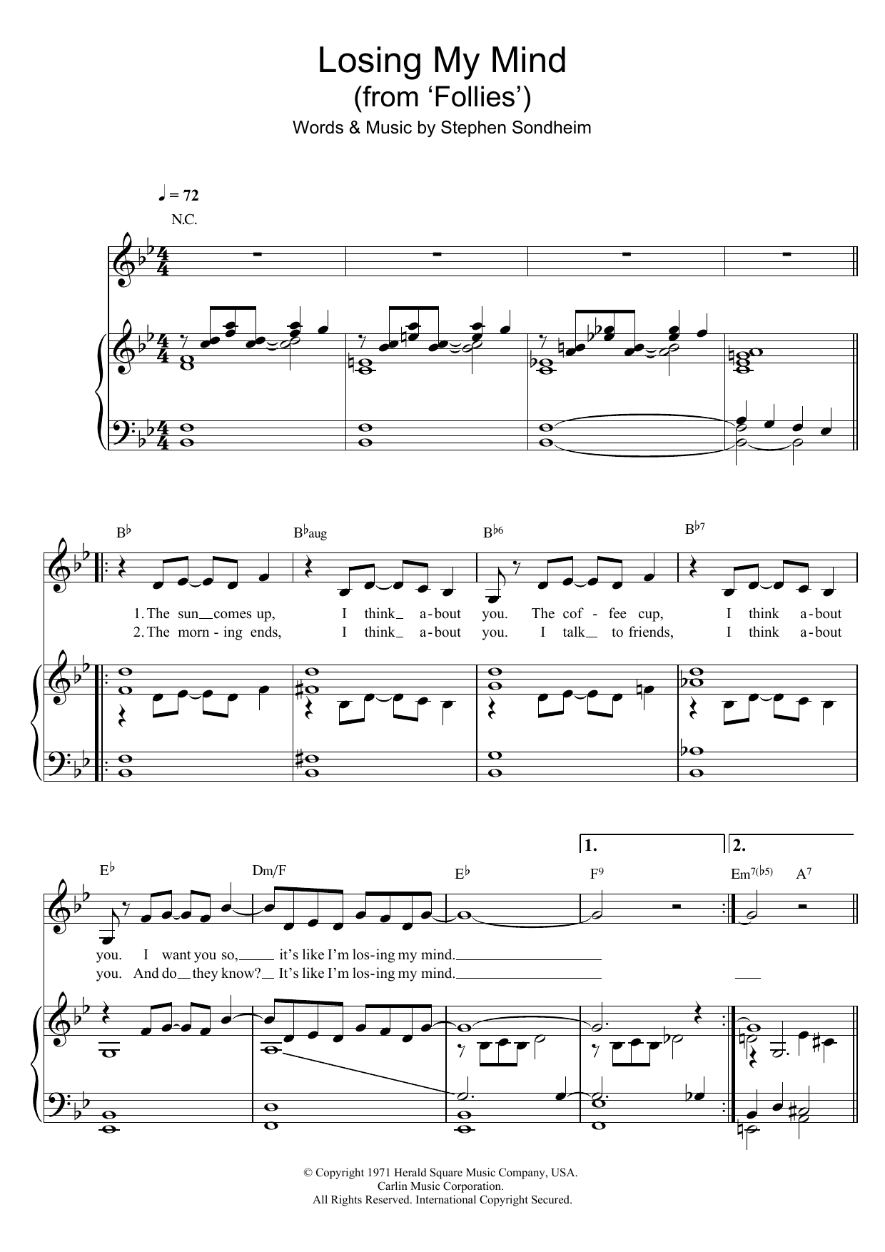 Produktbild zu: Losing My Mind (from 'Follies')