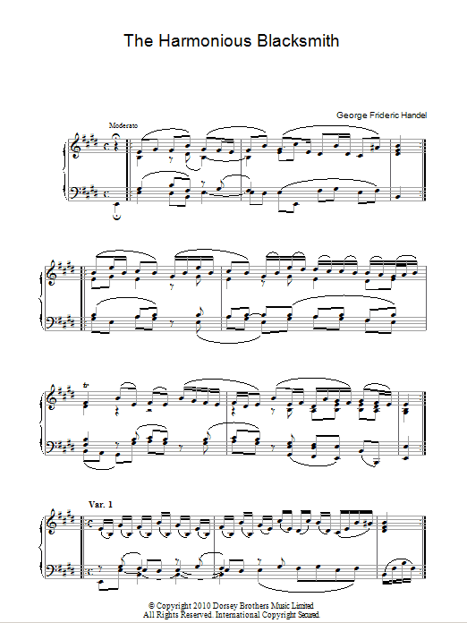 Product gallery: Page 1 of 1 The Harmonious Blacksmith, George Frideric Handel