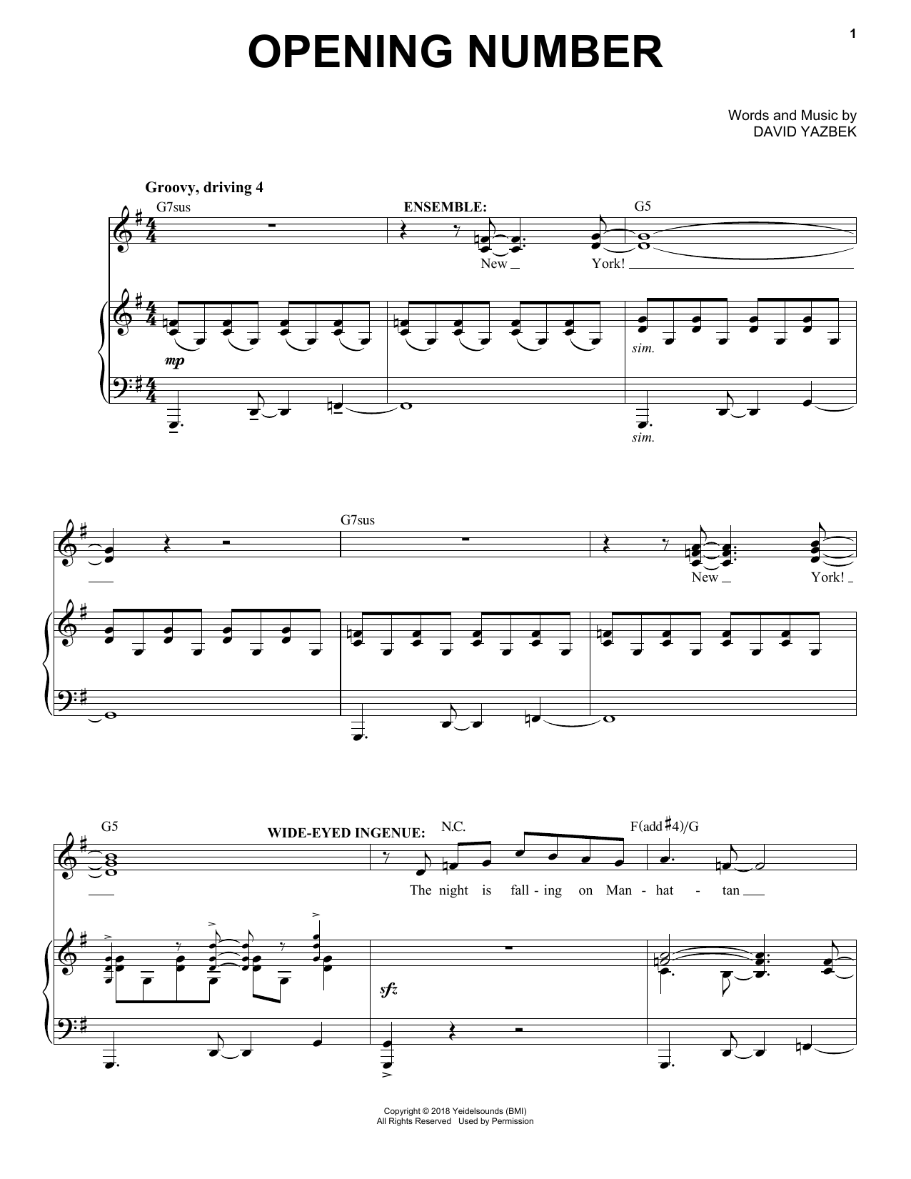Produktbild zu: Opening Number (from the musical Tootsie)