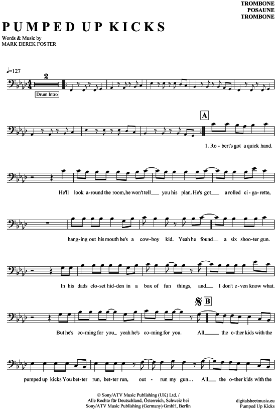 gallery: Pumped up kicks , Foster The People, (Posaune / Bariton)