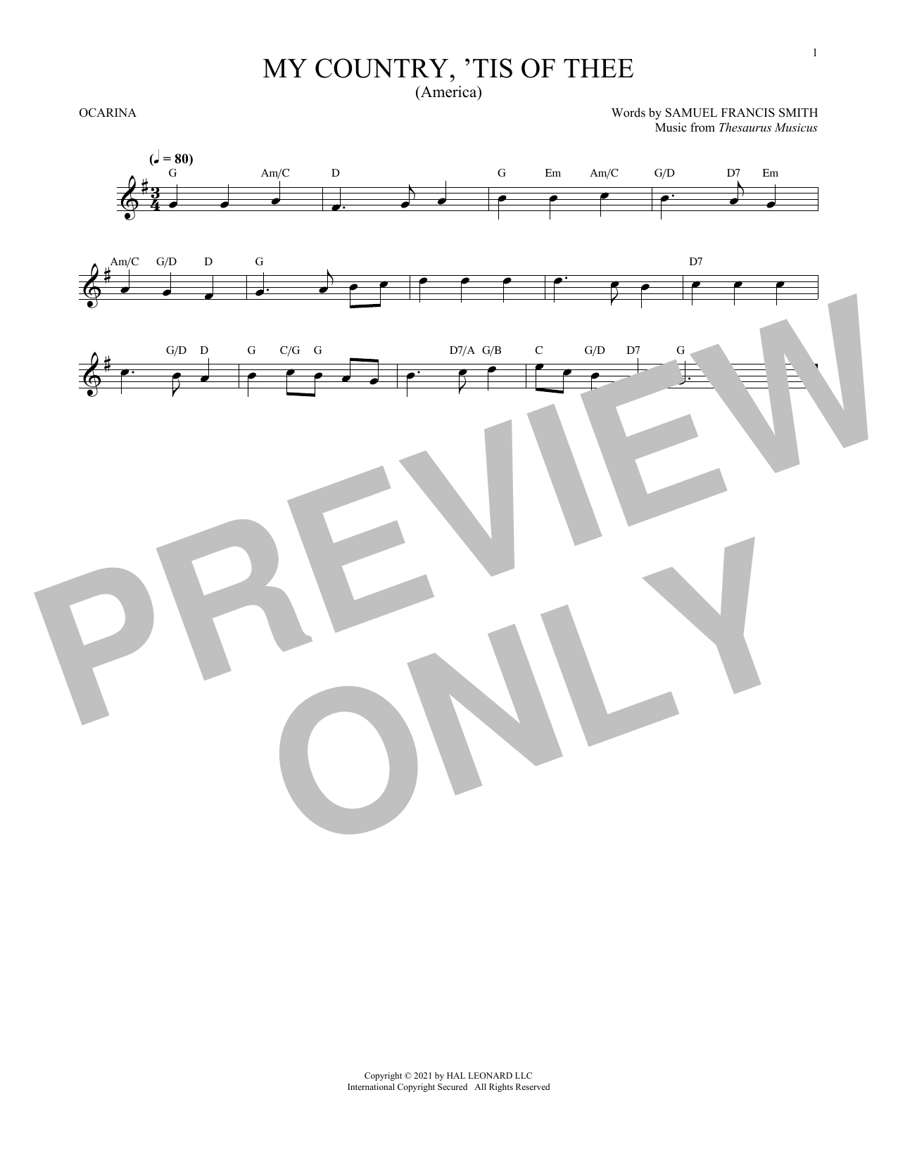 Produktgalerie: Seite 1 von 1 My Country, 'Tis Of Thee (America) (arr. Cris Gale), Samuel Francis Smith, Flöte