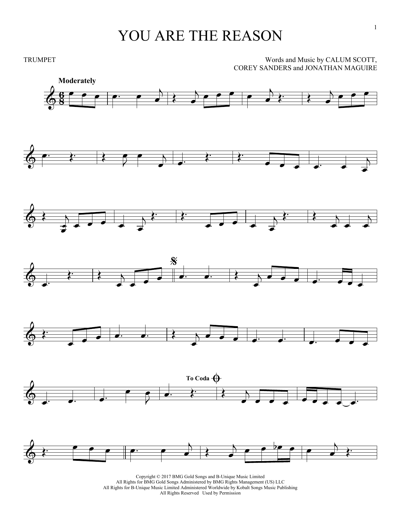 Produktgalerie: Seite 1 von 1 You Are The Reason, Calum Scott, Trompete