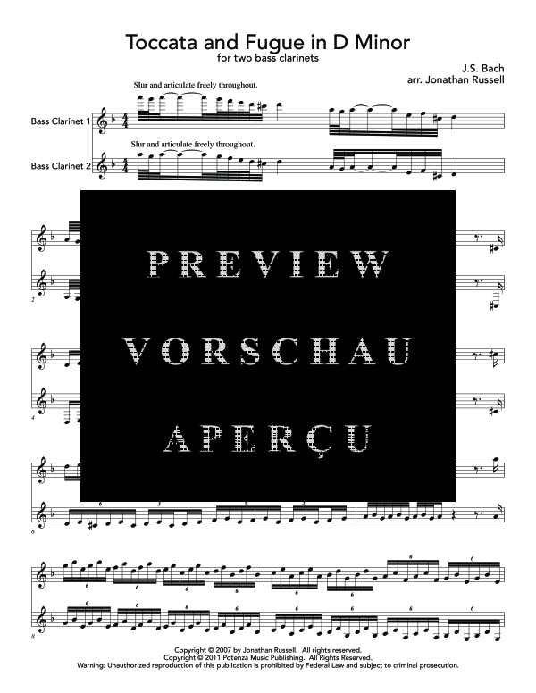 gallery: Toccata and Fugue in D Minor, , (clarinet duet 2x bass clarinet)