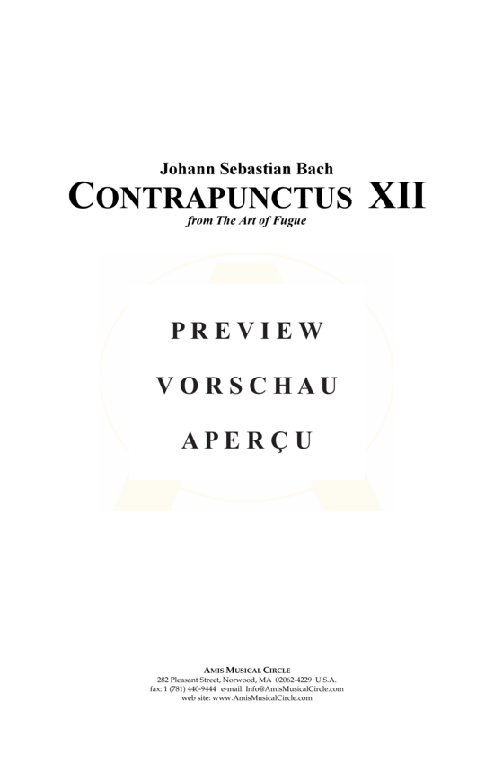 Produktgalerie: Seite 2 von 21 Contrapunctus 12 aus Kunst der Fuge , , (Concert Band)