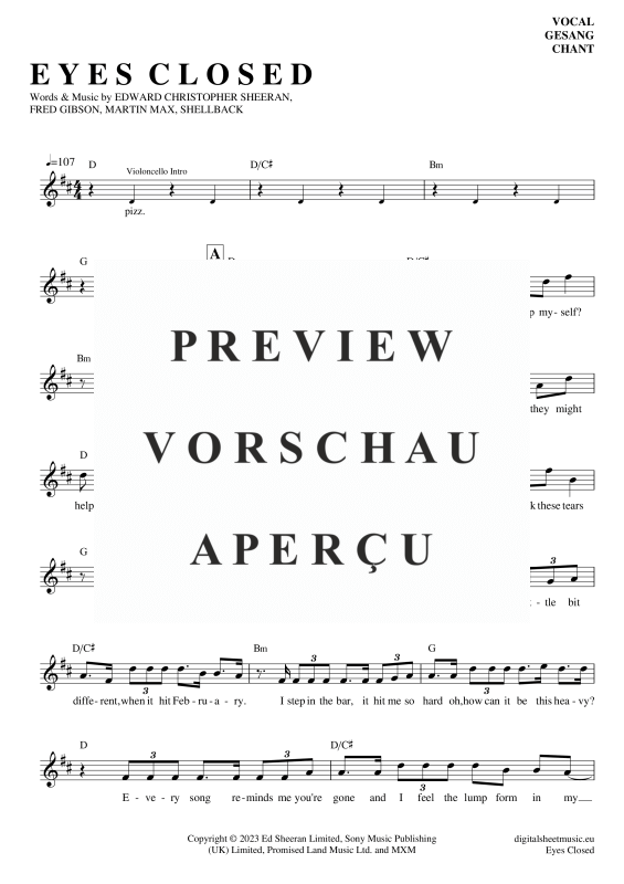 Product gallery: Page 2 of 5 Eyes Closed , Sheeran, Ed, (vocals)