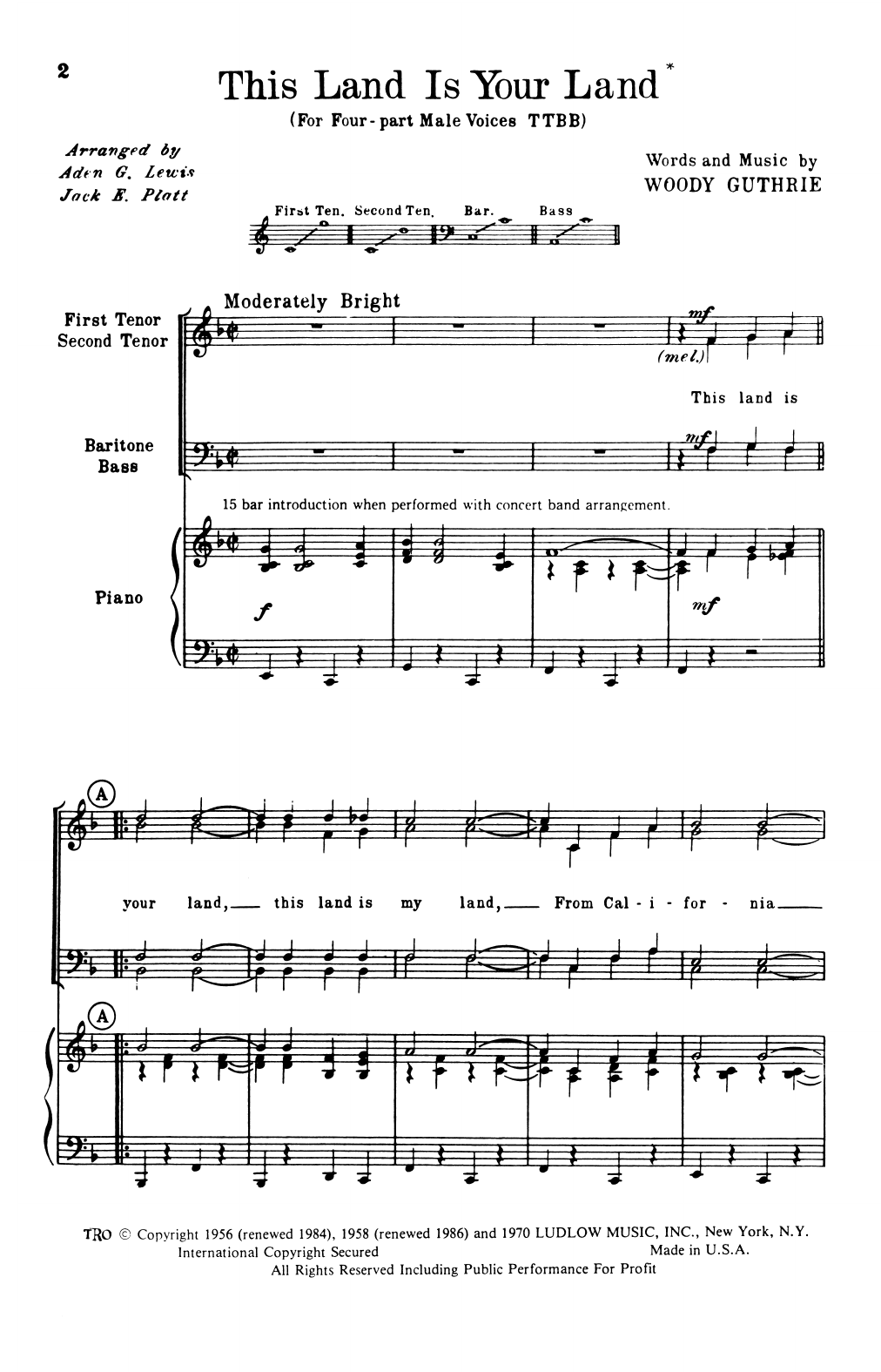 Produktbild zu: This Land Is Your Land (arr. Aden G. Lewis and Jack E. Platt)