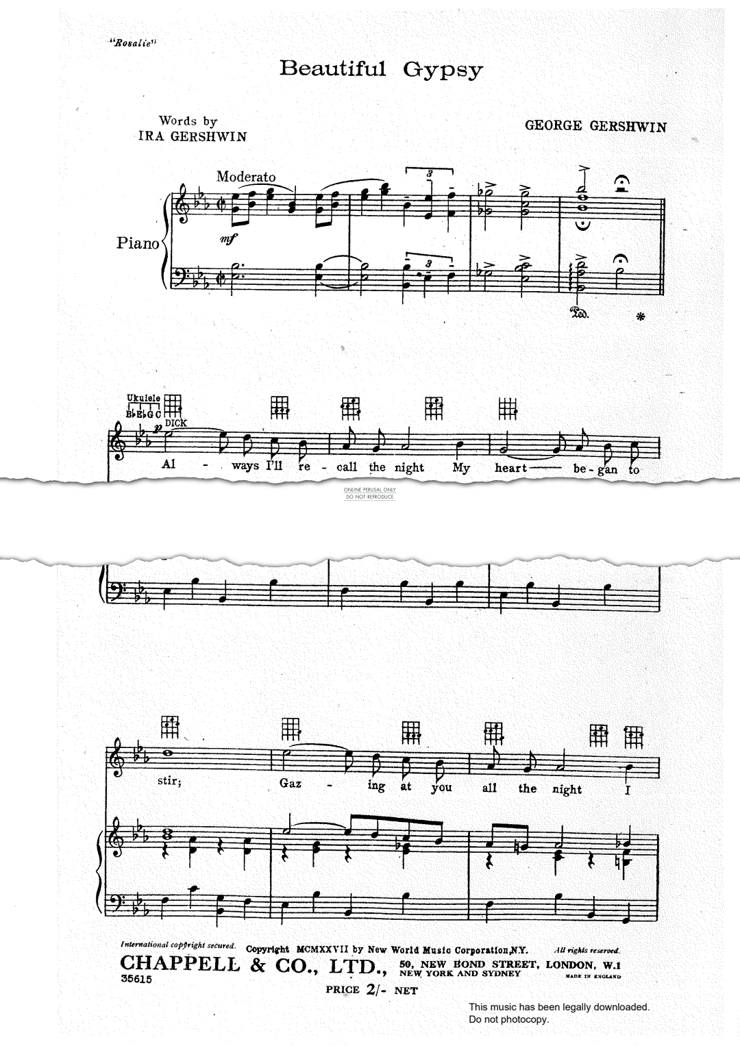 Produktbild zu: Beautiful Gypsy (from 'Rosalie')