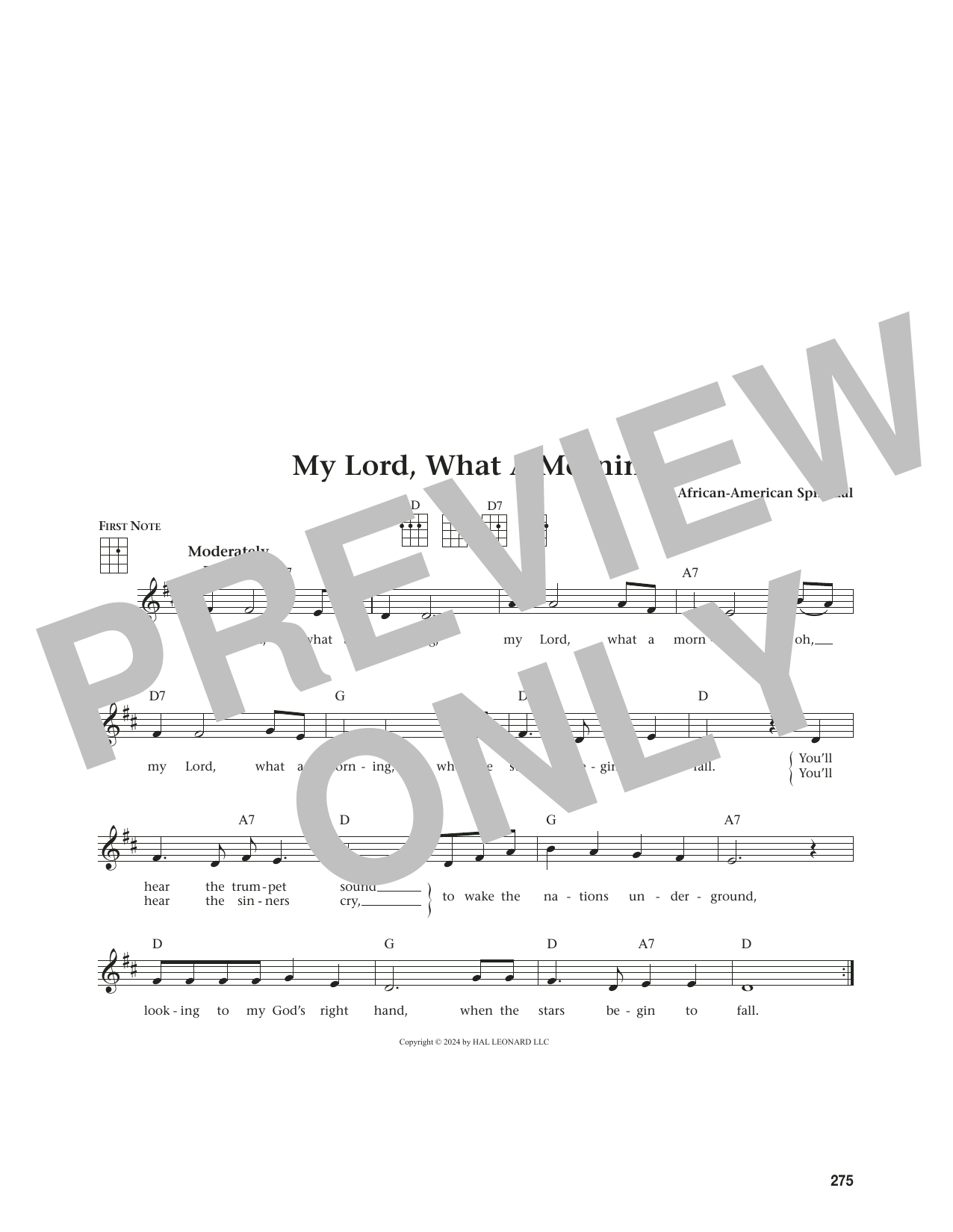 Produktgalerie: Seite 1 von 1 My Lord, What A Morning (from The Daily Ukulele) (arr. Jim Beloff), African American Spiritual, Ukulele