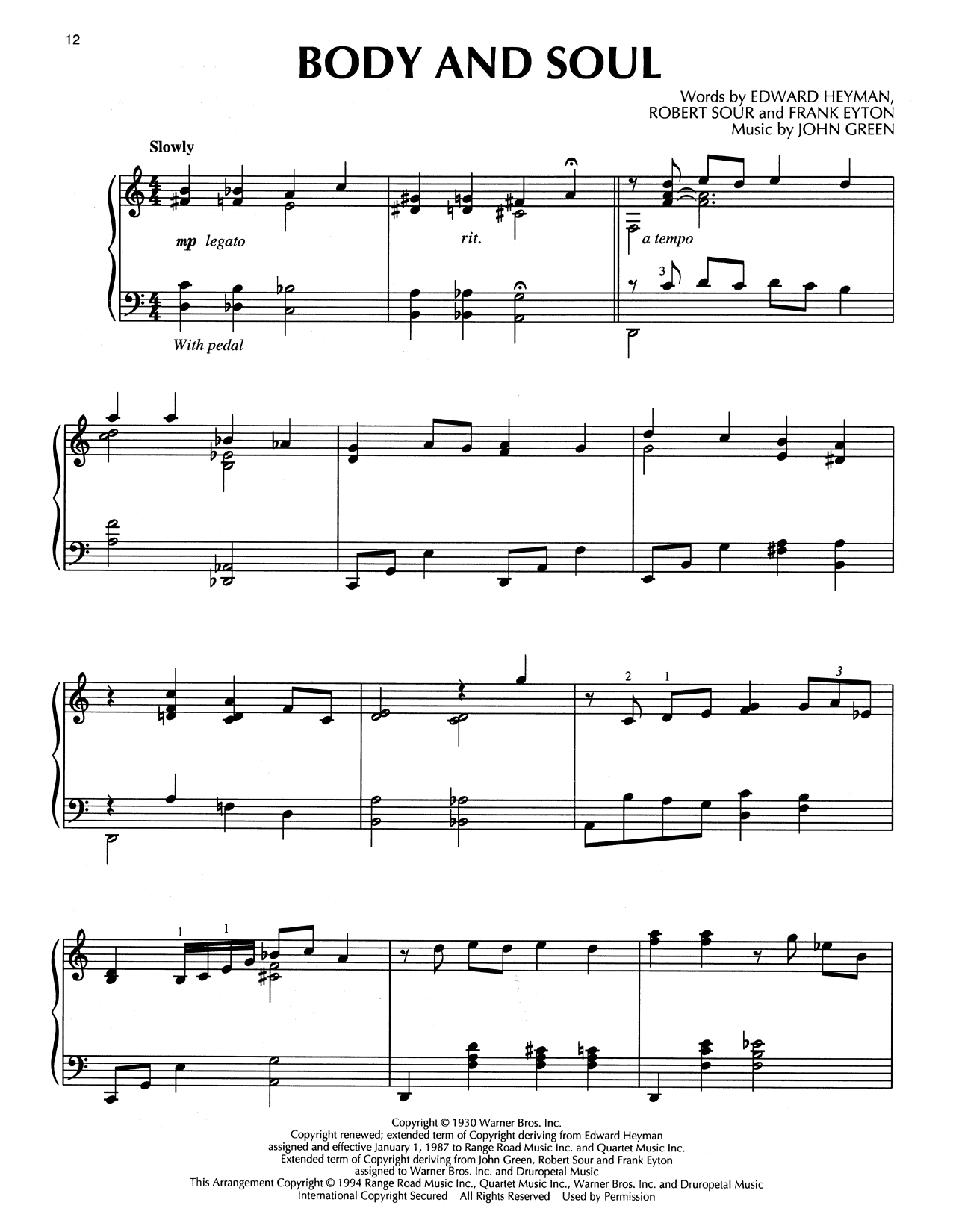 Product picture to: Body And Soul (arr. Bill Boyd)