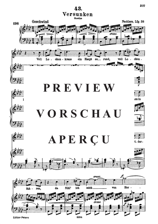 Product gallery: Page 2 of 5 Versunken D.715, , High Voice and Piano