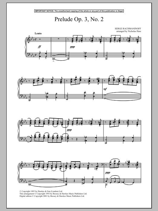 Product gallery: Page 1 of 1 Prelude Op. 3, No. 2 (arr. Nicholas Hare), Sergei Rachmaninoff